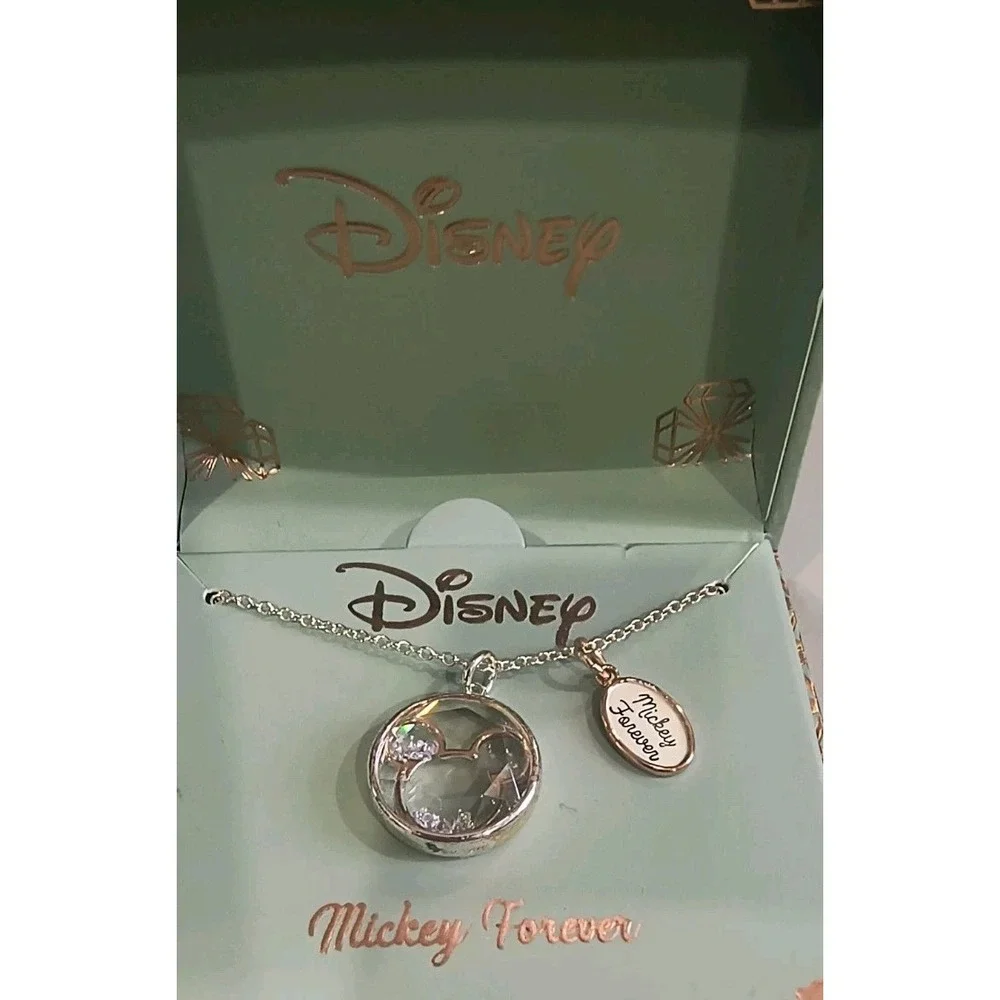 Disney Parks Silver Plated Necklace Minnie Mouse And Mickey Mouse Lot